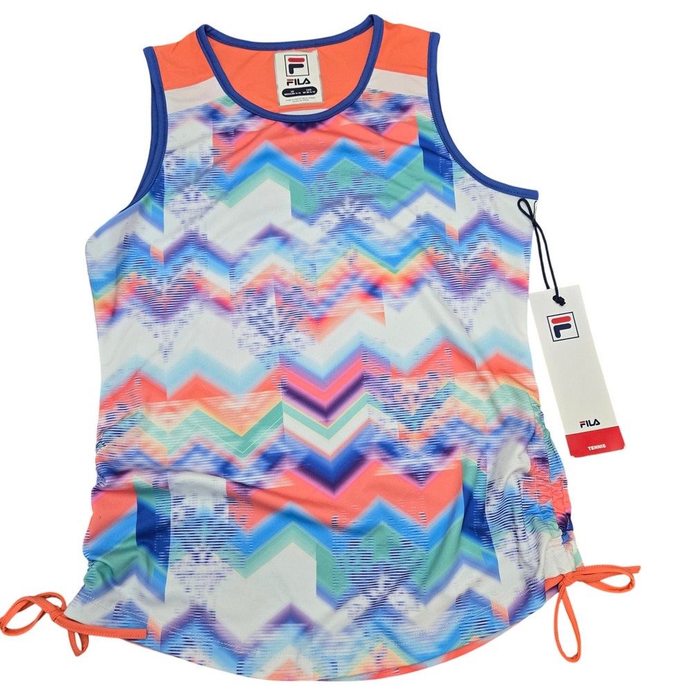 Fila Tennis Tank Top Chevron Tie Waist Sleeveless‎ Athletic Kids Size M